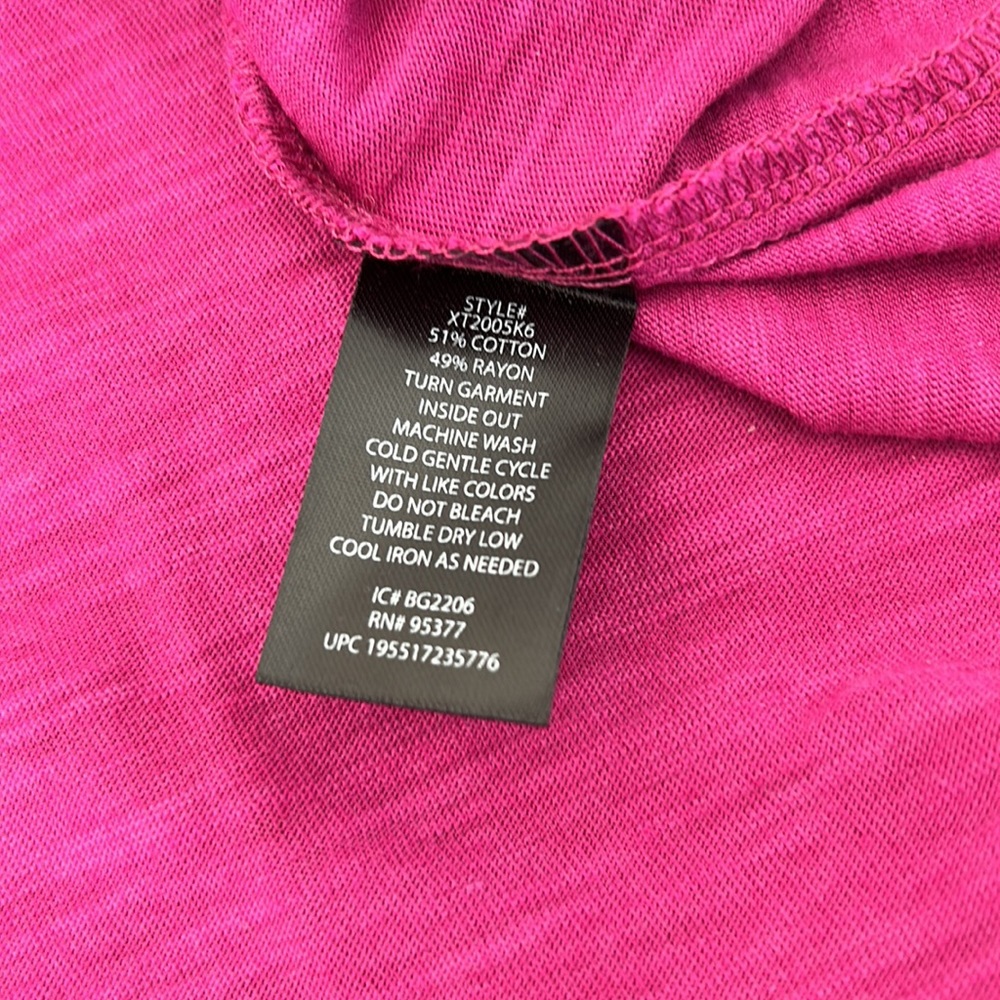 Long sleeve scoop tee raspberry color sz Lg - Picture 5 of 7